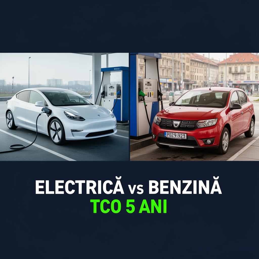 Mașină Electrică vs Benzină în România 2026: Care Este Mai Ieftină pe 5 Ani?